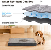 Large Plush Dog Bed for Crate with Washable Cover, 35x22 - 35.0"L x 22.0"W x 3.0"Th / Grey - image 3