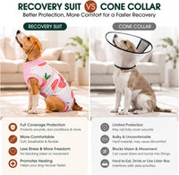 Kuoser dog recovery suit with belly opening in soft cotton spandex fabric - view 3