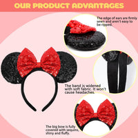 ETLUK Mouse Ears Headband - Red Bow - image 4