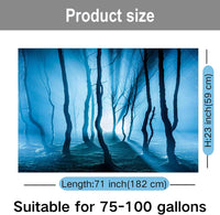ELEBOX Fish Backgrounds Paper Double Sides 3D Stone & Trees Aquarium - H:23.4"x L:71.7" / N - image 2