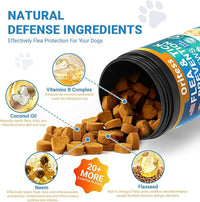 Flea and Tick Prevention for Dogs, 180 Soft Chews Natural Dog Flea and Tick Chewables Oral Flea Supplement for Dogs, Puppy Flea Support - All Breeds & Ages - Chicken Flavor