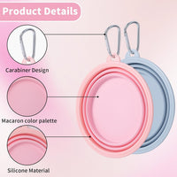 SLSON Collapsible Dog Bowl Silicone - Macaron Coral and Light Grey / Medium - image 4