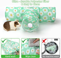 Guinea Pig Tunnel Hideout 3-Way Collapsible Small Pet Tubes - Daisy - image 4