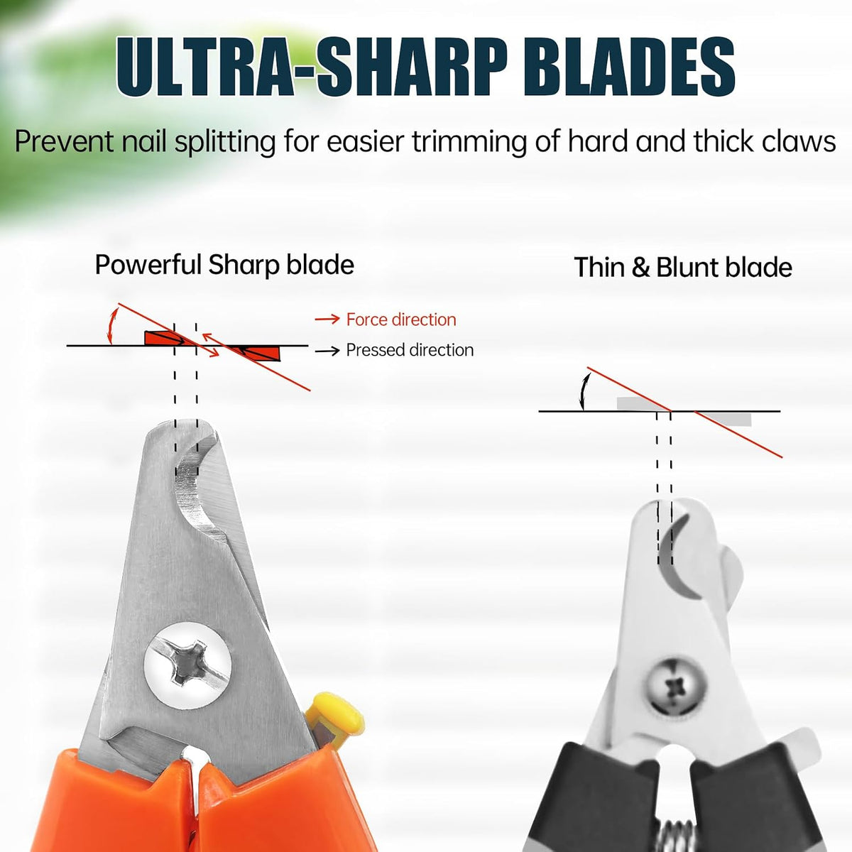 Dog Nail Trimmers #767C, Large and Small Breed Pet Nail Clippers – Essentials for Dogs - Orange - image 2