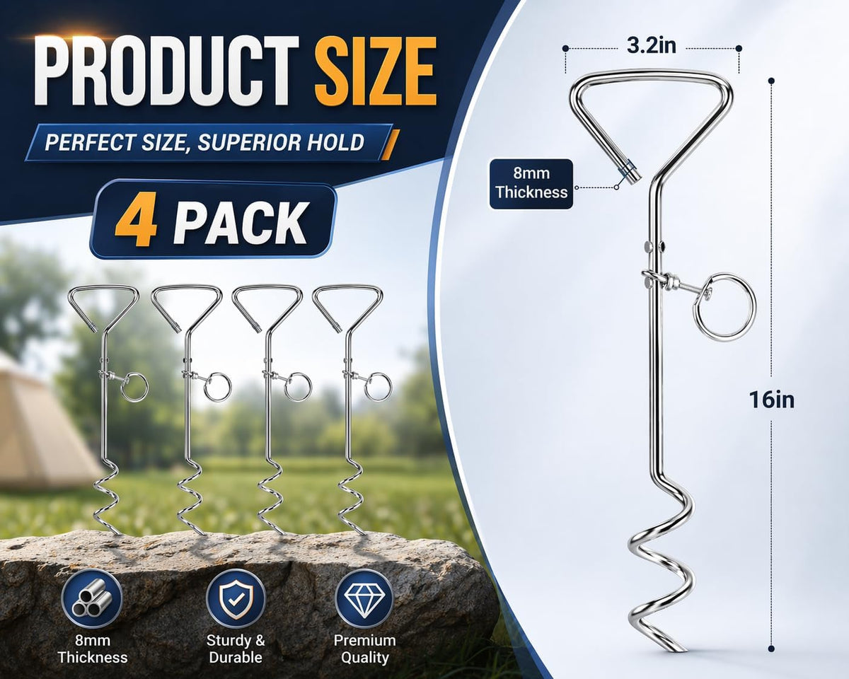 Fasmov 4 Pack 16" Dog Stake - image 3