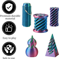 Four 3D printed Halloween spiral pumpkin passthrough fidget toys - view 16