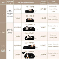 EHEYCIGA Orthopedic Foldable Human Dog Bed, 72x44x11 - 54x38x7.5(Folded 38x27) / Black - image 2