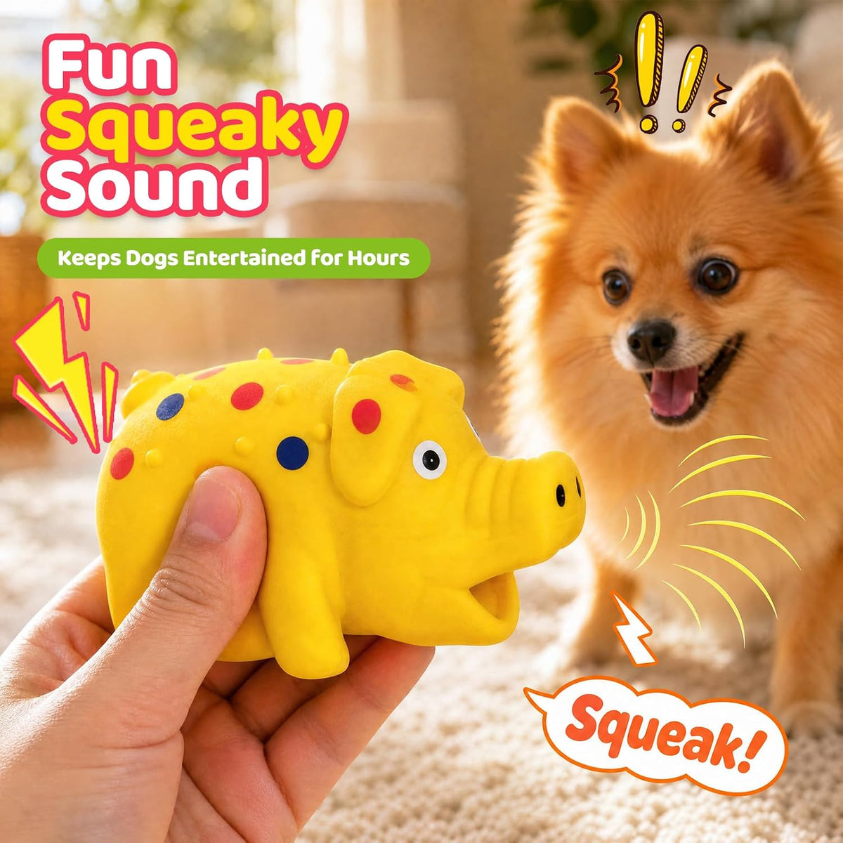 3 PCS Squeaky Latex Grunting Pig Dog Toys - image 3