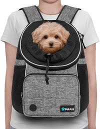 PetAmi Dog Front Carrier Backpack - Medium (15x8x15.5) / Gray - image 2