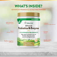 NaturVet – Advanced Probiotics & Enzymes - Plus Vet Strength PB6 Probiotic | Supports and Balances Pets with Sensitive Stomachs & Digestive Issues | for Dogs & Cats (1 lb)