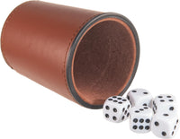 LoKii black and purple leather dice cups with felt lining and dot dice - view 15