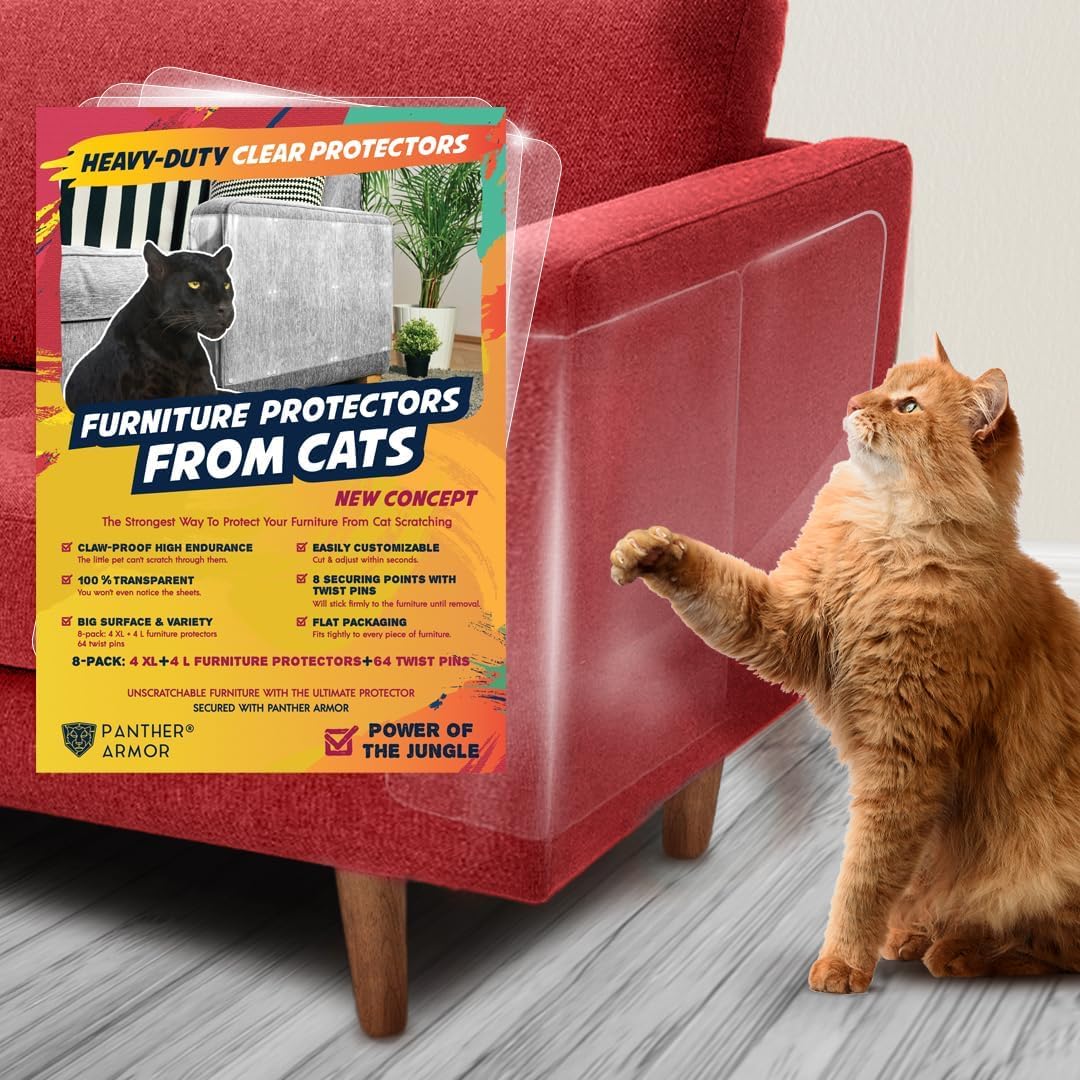 Panther Armor Cat Furniture Protector - Gloss (1-Side Furniture Protector) / 8 Sheets