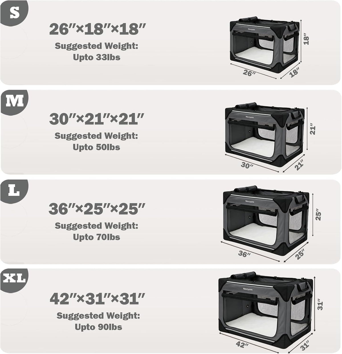 Collapsible Dog Crate for Large Dogs 36 Inch - Dark Grey / 26.0"L x 18.0"W x 18.0"H - image 2