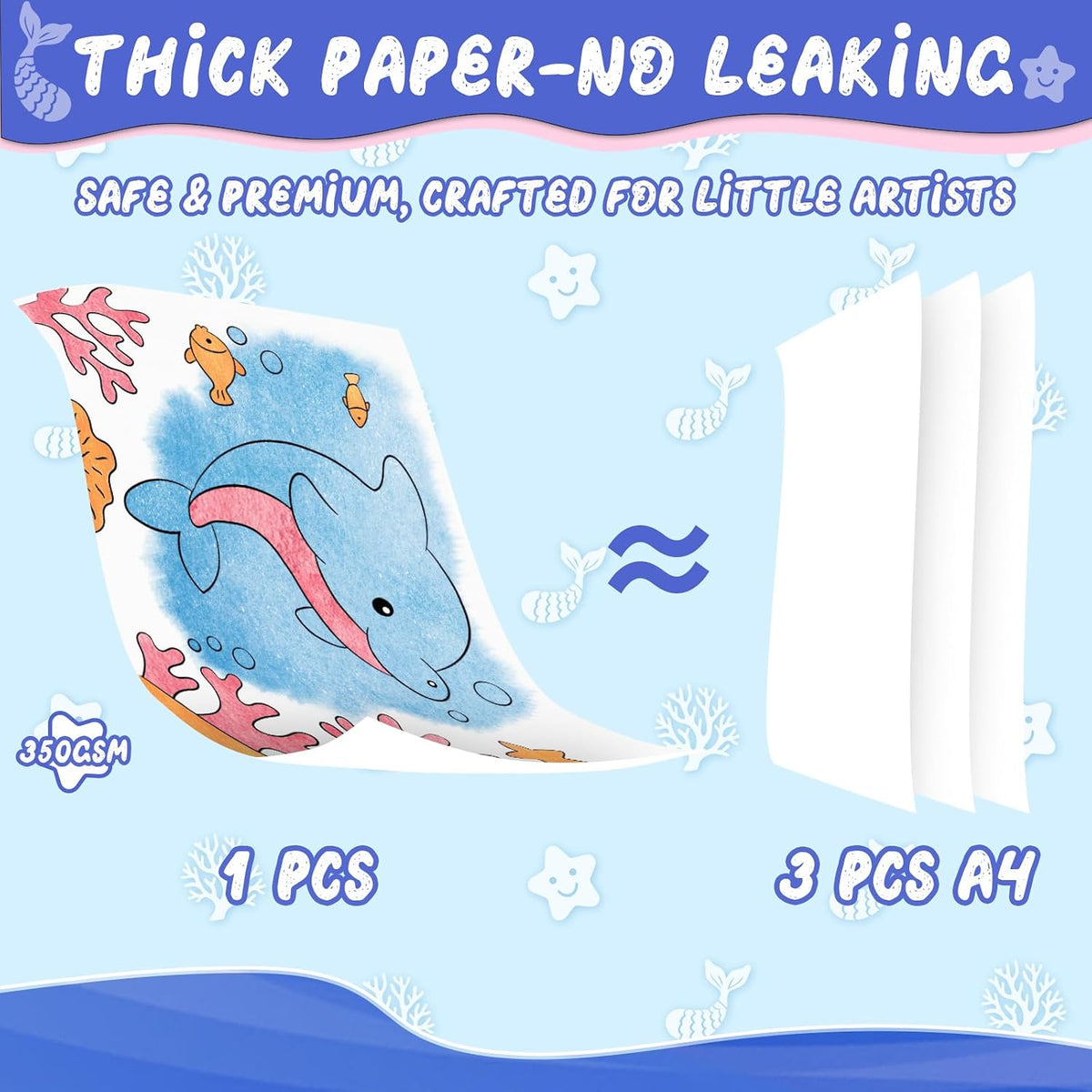 CHICAUP Paint with Water Coloring Books for Kids - Blue - image 4