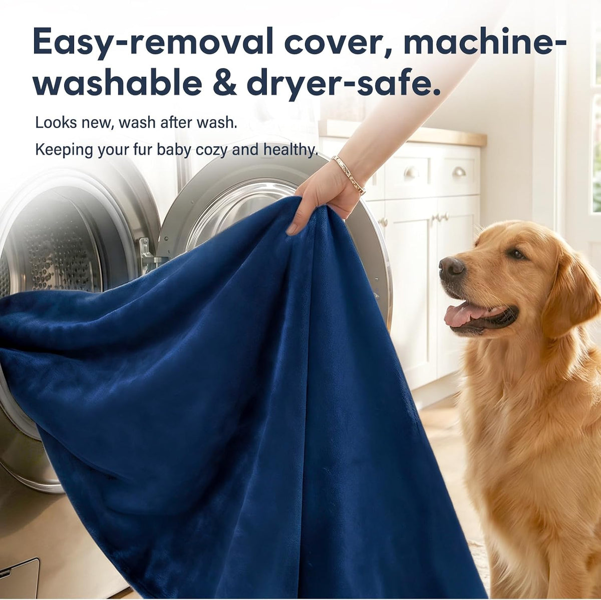 Magic Dog Orthopedic Extra Large Dog Bed 47 Inch - 32.0"L x 24.0"W x 3.0"Th / Blue - image 2