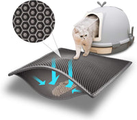 Pieviev Cat Litter Mat, Double-Layer Waterproof Litter Trap - Gray / 24x15 Inch