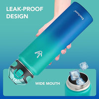 Enerbone 32 oz Insulated Water Bottle, Stainless Steel Bottle with Carrying Strap, Double-Wall Vacuum Insulation Design, Leakproof Sports Bottle with Straw, Keep Drinks Cold or Hot for Hours