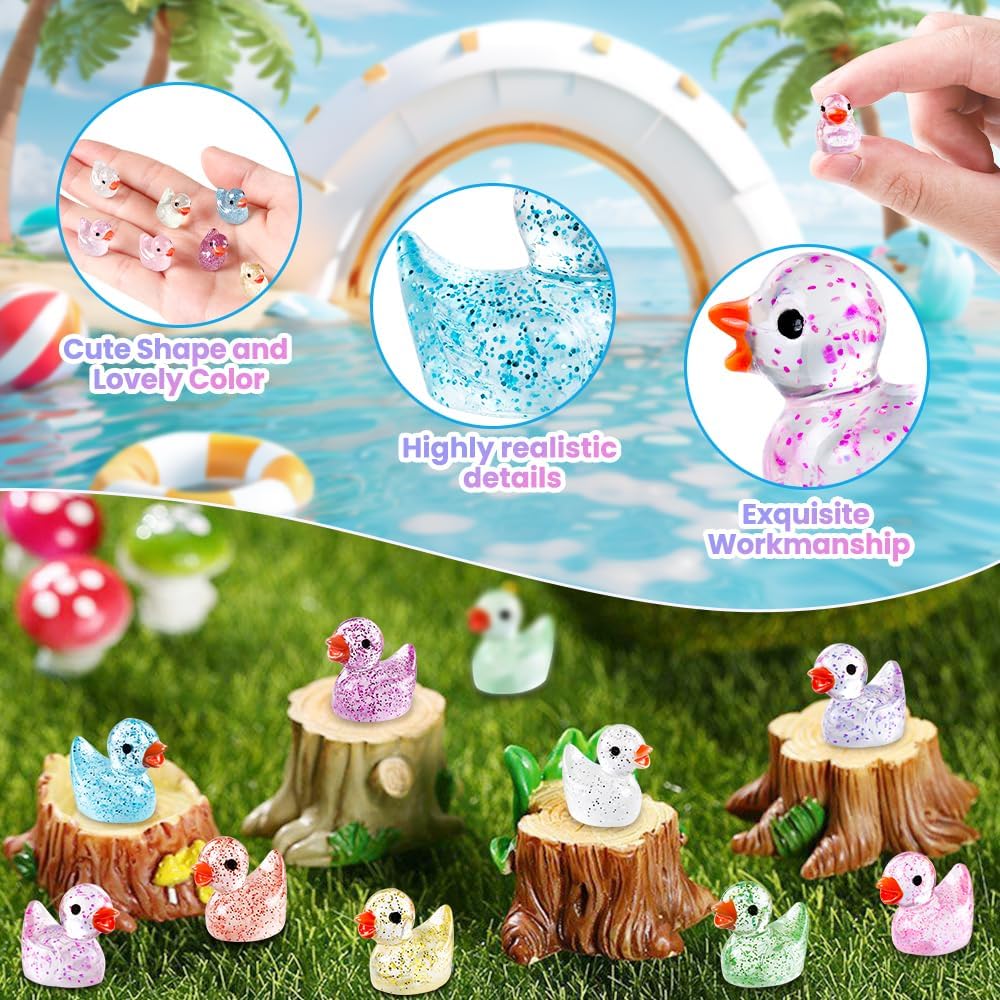 DULEFUN 150 mini resin animal and duck figurines in bright colors - view 25