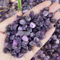 Fluorite Aquarium Gravel Rocks Natural Tumbled Healing Crystal Chips - Amethyst / 1 Pound - image 3