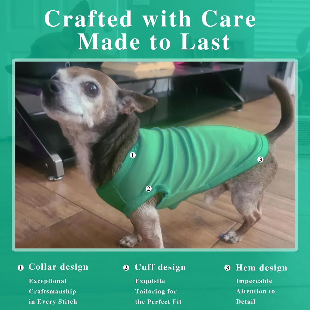 2 Pack Solid Color Dog Shirts, Lightweight, Quick Dry - Pink,Teal / XL (20'' Chest) - image 3