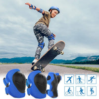 WayEee Kids Bike Helmet Set Knee Pads Adjustable Protective Gear - Blue / M(7-14years) - image 3