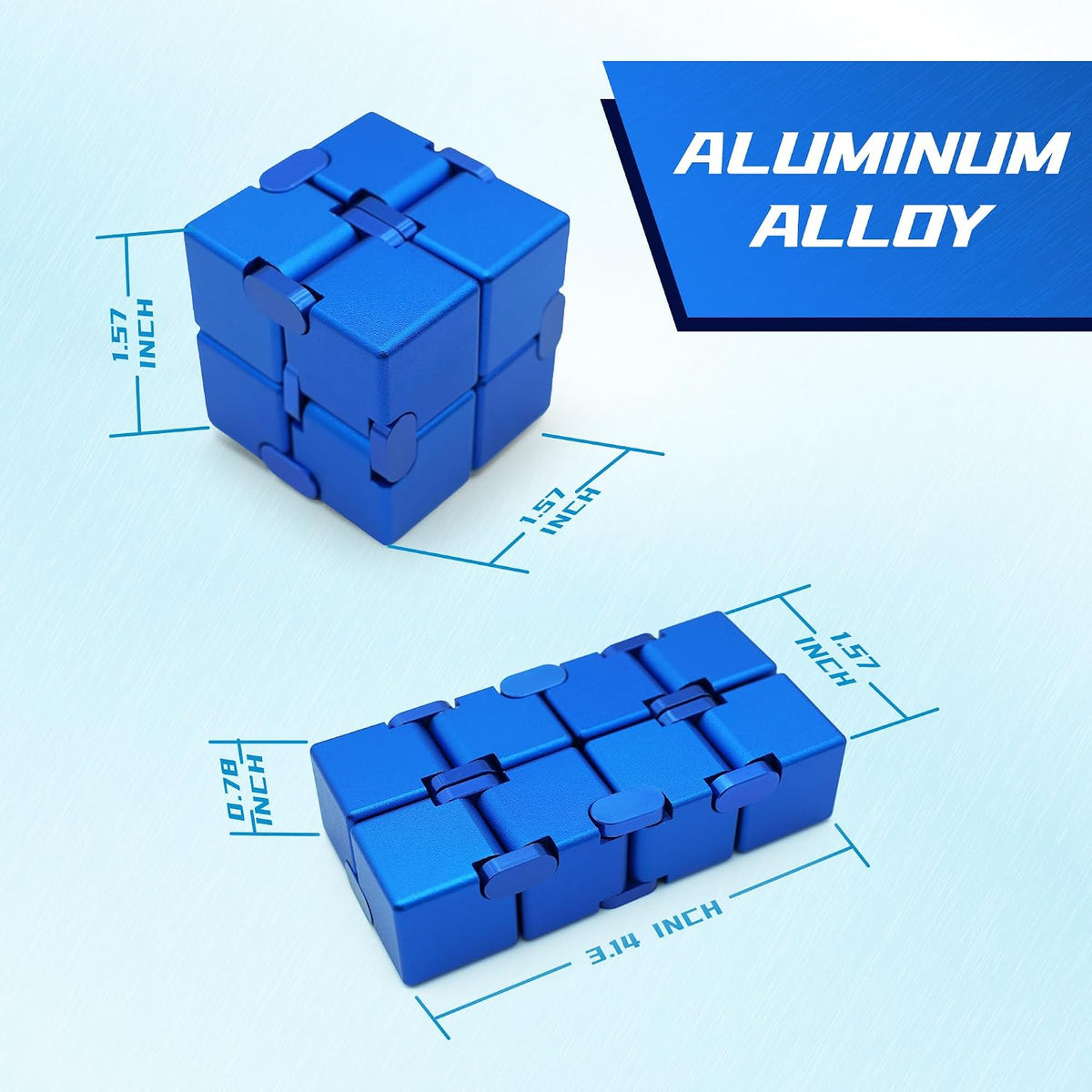 DOLASEV silver metal infinity cube fidget toy made of zinc alloy - view 11