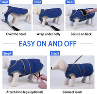 MIGOHI Warm Dog Coat Waterproof Winter Dog Jacket, M - Navy / Medium - image 4