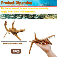 Aquarium Driftwood 3PCS Natural Trunk Driftwood Assorted Branches - Spiderwood (8-10in 4PCS) - image 2