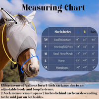 Horse Fly Mask, Adjustable Fly Masks for Horses with Ears, UV Protection from Insect Pests Comfort Mesh Without Nose Average Size Horses Accessories(Large)