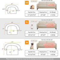 GGIB Calming Dog Bed Fluffy Plush Dog Mat for Furniture Protector with Removable Washable Cover for Large Medium Small Dogs and Cats (Small(35x31x5),Pink)