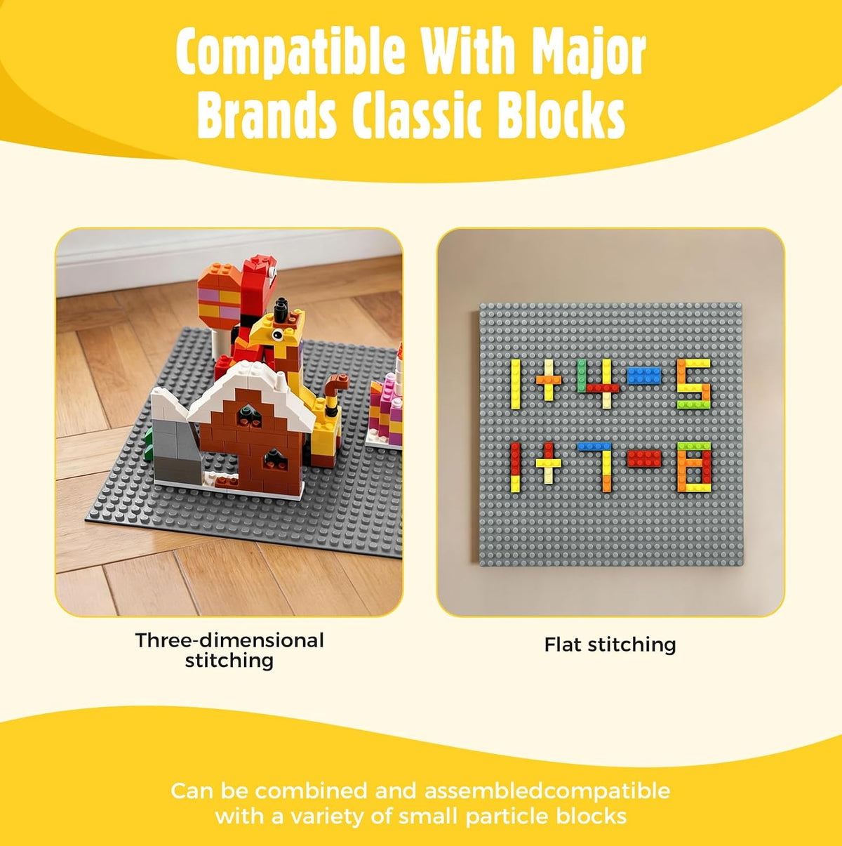 Lekebaby 6 Pack Classic Baseplates 10" x 10" - Grey (Peel & Stick) / Peel & Stick - image 3