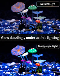 Uniclife Aquarium Coral Plant Ornament with Glowing Effect Imitative - Mushroom&Lotus - image 4