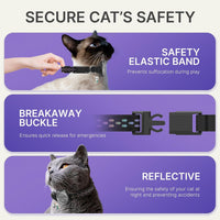 AirTag Cat Collar, Reflective Breakaway Collar - Regal Purple / Small(9-13inch) - image 4
