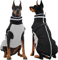 Dog Winter Jacket Cozy Reflective Waterproof Windproof Warm Pet - XXX-Large / Black