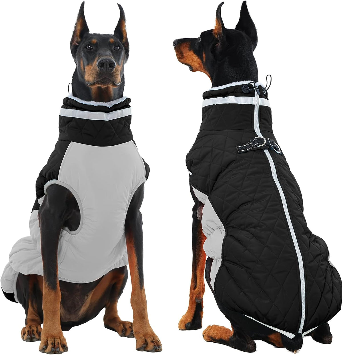 Dog Winter Jacket Cozy Reflective Waterproof Windproof Warm Pet - XXX-Large / Black