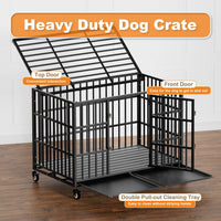 48 Inch Heavy Duty Dog Crate with Wheels - 47.2"L x 30.7"W x 30.8"H - image 4