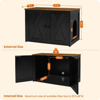 Cat Litter Box Enclosure, Hidden Litter Box Furniture - Black+Warm Brown - image 4