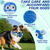 Squeaky Stuffed Dog Toys, Chew Dog for Large Medium Small Breeds – Essentials for Dogs - Blue - image 2