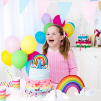 WILLBOND 2 Pieces Rainbow Table Decorations Centerpiece with Clouds – Fun for Kids & Family - 10 - image 4