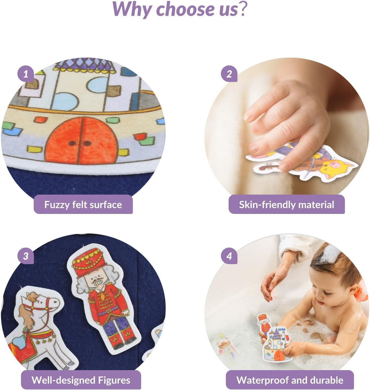CHEFAN Felt Board for Toddlers, Felt Story Board - Humpty Dumpty & 3 Other Nursery Rhyme Stories - image 3