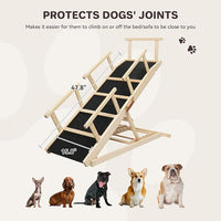 Dog Ramp for Bed PANTAZO Adjustable Ramps for Small Dogs to Get on Bed, Up to 28.5 Inches, 48'' Long,120lbs with Anti-Slip Grip & Safety Rail