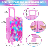 K.T. Fancy 23 PCS 18 Inch Girl Doll Accessories Suitcase Luggage - Pink Sequined Suitcase - image 3