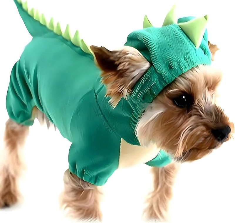 Hotumn Dinosaur Dog Halloween Costume Pet Dino Hoodie for Small Dogs – Essentials for Dogs - Large / Green