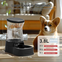 Automatic Dog Water Dispenser, Stainless Steel Bowls Feeder - Black / 1 Gallon - image 3