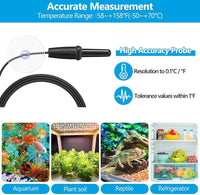 DaToo Aquarium Thermometer with Large LCD Display Fahrenheit/Celsius - 6 Pack - image 2