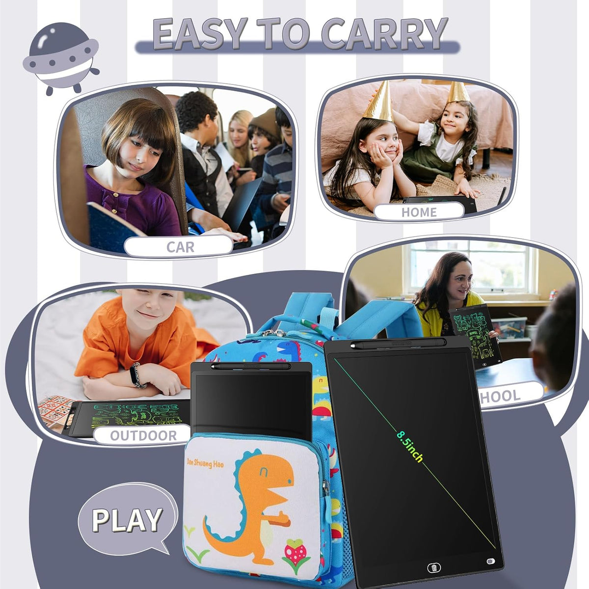 [2 Pack] Genialba LCD Writing Tablet 10-Inch Colorful Doodle Board - Black / 8.5 Inch / 1 - image 3
