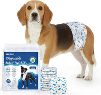 MICOOYO Dog Diapers Male Disposable Super Absorbent Male Dog Wraps - Medium / 50