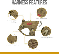 OneTigris Tactical Dog Harness No-Pull Service Vest for Medium Large - Small / Brown - image 4