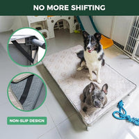 FXW TitanNest Chew-Proof Elevated Dog Bed, Raised Cot for Indoor/Outdoor/Camping Use, Durable & Washable Padded Pet Bed with Exclusive Reuseable Cover for Toy Dogs, 24.0" L x 20.0" W x 4.1" H, Gray