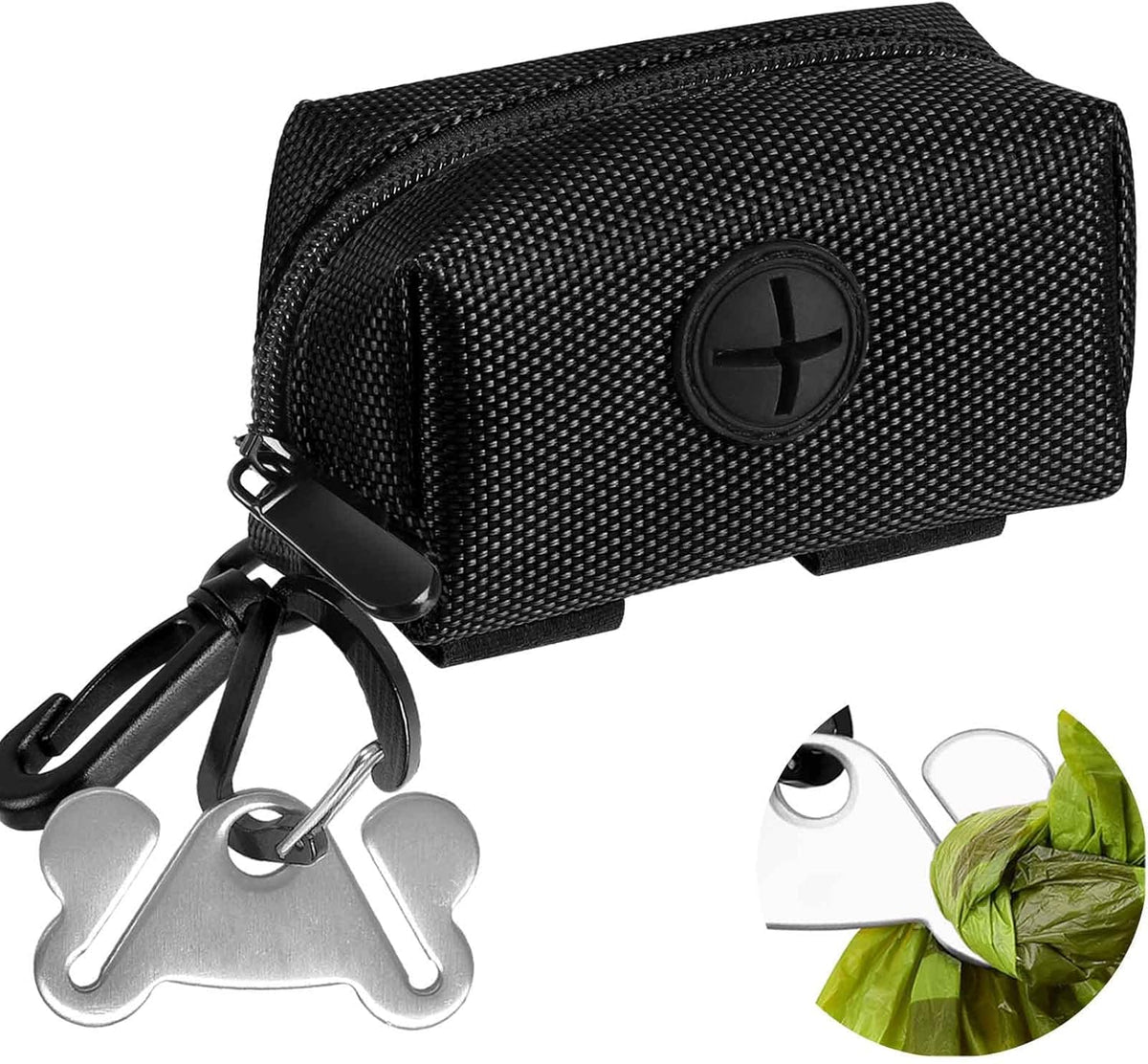 Dog Poop Bag Dispenser Holder Soft Waste Bags Roll Holders Leash Clip - 1 Count (Pack of 1) / 1PC Black